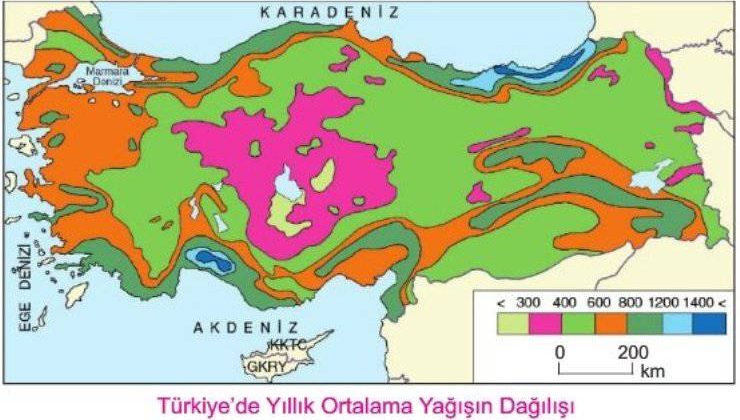 Türkiyede Yağış ve Nemlilik Dağılışı Hakkında Bilgi